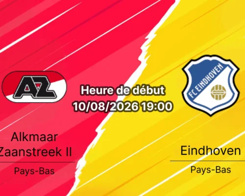 Pronostic Jong AZ FC Eindhoven – AFAS Training Complex Wijdewormer, Eerste Divisie Tour 1, 10 août 2026