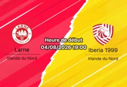 Pronostic Larne Iberia 1999 – Inver Park, Larne, 3e tour qualif. Ligue Europa UEFA 4 août 2026