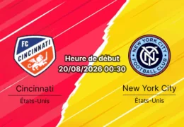 Pronostic Cincinnati NYCFC – TQL Stadium Cincinnati, MLS 20 août 2026