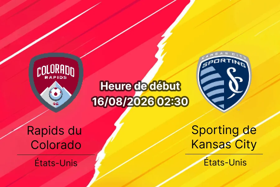 Pronostic Colorado Rapids Sporting KC – Dick's Sporting Goods Park, MLS 16 août 2026
