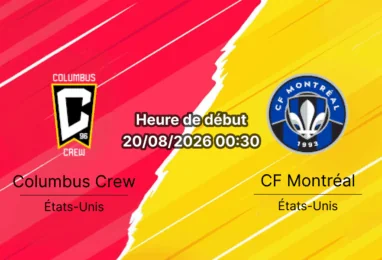 Pronostic Columbus Crew CF Montréal – Lower.com Field Columbus, MLS 20 août 2026