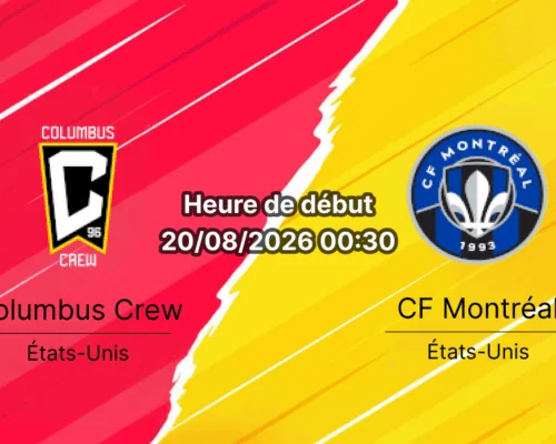 Pronostic Columbus Crew CF Montréal – Lower.com Field Columbus, MLS 20 août 2026