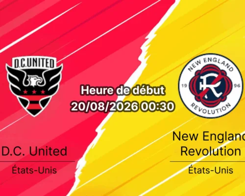 Pronostic DC United New England Revolution – Audi Field Washington, MLS 20 août 2026