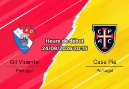 Pronostic Gil Vicente Casa Pia – Estádio Cidade de Barcelos, Liga Portugal jornada 3, 24 août 2026