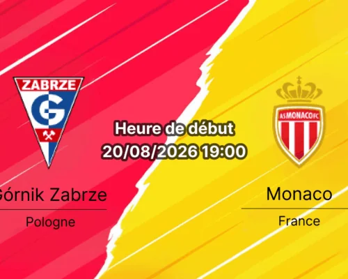 Pronostic Górnik Zabrze Monaco – Ernest Pohl Stadium Zabrze, Conference League 20 août 2026