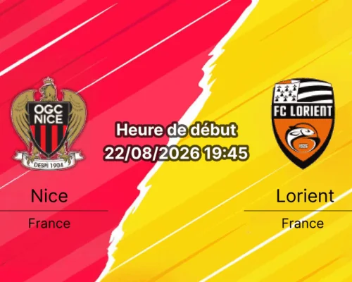 Pronostic Nice Lorient – Allianz Riviera, Ligue 1 McDonald's journée 1, 22 août 2026