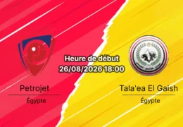 Pronostic Petrojet Tala'ea El-Gaish – Suez Stadium, Premier League égyptienne journée 2, 26 août 2026