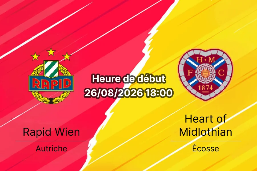 Pronostic Rapid Vienne Hearts – Allianz Stadion, Conference League playoff retour 26 août 2026