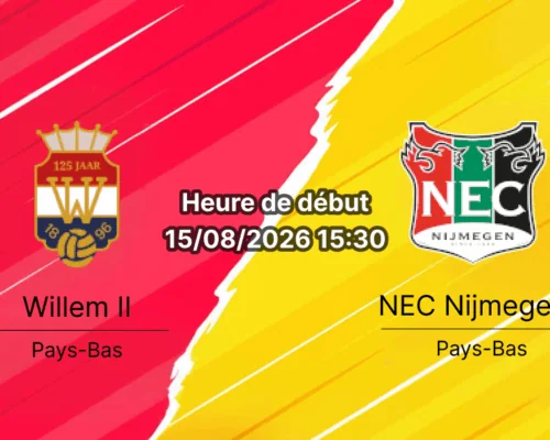 Pronostic Willem II NEC – Koning Willem II Stadion Tilburg, Eredivisie 15 août 2026