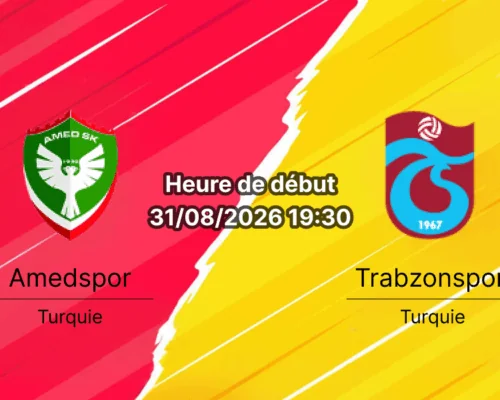 Pronostic Amedspor Trabzonspor – Diyarbakır Stadyumu, Süper Lig 3e journée 31 août 2026