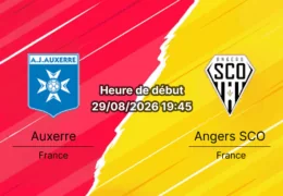 Pronostic Auxerre Angers – Stade de l'Abbé-Deschamps, Ligue 1 2e journée 29 août 2026