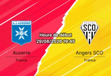 Pronostic Auxerre Angers – Stade de l'Abbé-Deschamps, Ligue 1 2e journée 29 août 2026
