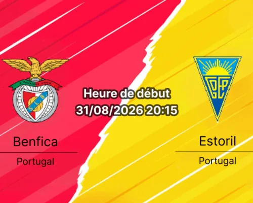 Pronostic Benfica Estoril – Estádio da Luz Lisbonne, Liga Portugal 4e journée 31 août 2026
