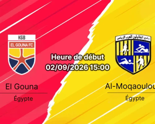 Pronostic El Gouna Al-Moqaouloun – Khaled Bichara Stadium Hurghada, Premier League égyptienne 3e journée 2 septembre 2026
