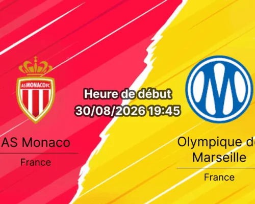 Pronostic Monaco Marseille – Stade Louis-II, Ligue 1 2e journée 30 août 2026