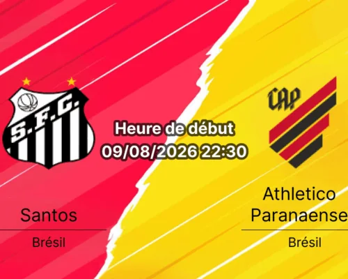 Pronostic Santos Clube Atlético Paranaense – Vila Belmiro São Paulo, Série A Rodada 22, 9 août 2026