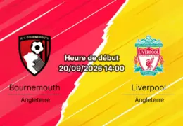 Pronostic Bournemouth Liverpool – Vitality Stadium, Premier League journée 5, 20 septembre 2026