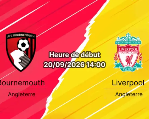 Pronostic Bournemouth Liverpool – Vitality Stadium, Premier League journée 5, 20 septembre 2026