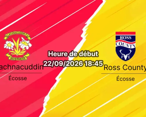 Pronostic Clachnacuddin Ross County – Grant Street Park à Inverness, phase de ligue de la Scottish Challenge Cup 2026/2027, 22 septembre 2026