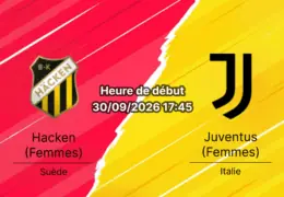 Pronostic Häcken Juventus femmes – Bravida Arena Gothenburg, UWCL Phase de ligue Journée 2, 30 septembre 2026