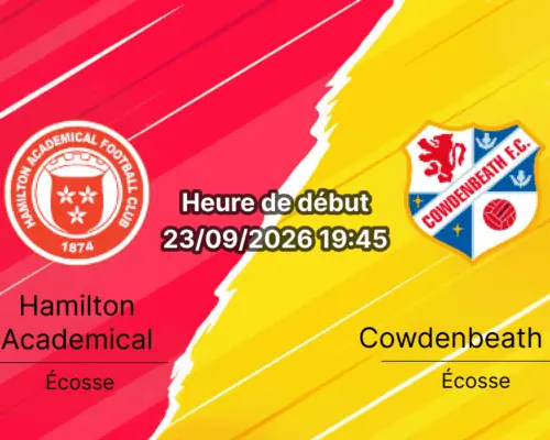 Pronostic Hamilton Academical Cowdenbeath – New Douglas Park, KDM Evolution Trophy tour 4, 23 septembre 2026