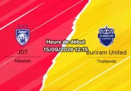 Pronostic Johor Darul Ta'zim Buriram United – Stade Sultan Ibrahim à Iskandar Puteri, journée 1 de l'AFC Champions League Elite 2026/2027, 15 septembre 2026