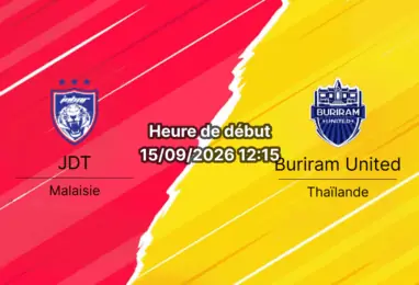 Pronostic Johor Darul Ta'zim Buriram United – Stade Sultan Ibrahim à Iskandar Puteri, journée 1 de l'AFC Champions League Elite 2026/2027, 15 septembre 2026