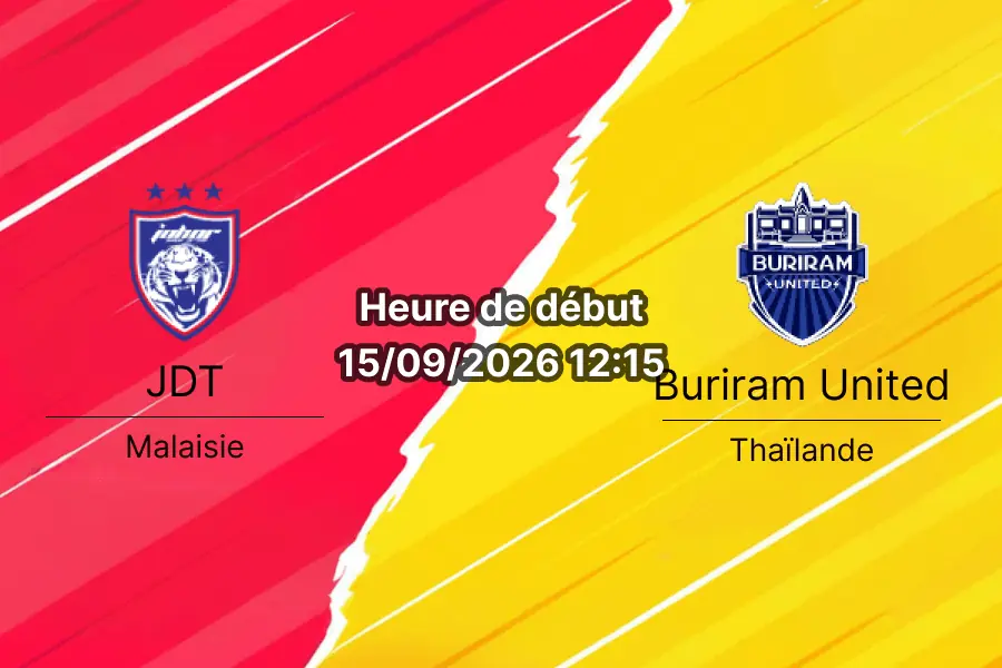 Pronostic Johor Darul Ta'zim Buriram United – Stade Sultan Ibrahim à Iskandar Puteri, journée 1 de l'AFC Champions League Elite 2026/2027, 15 septembre 2026