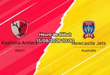 Pronostic Kashima Antlers Newcastle Jets – Stade de Kashima, journée 1 de l'AFC Champions League Elite 2026/2027, 15 septembre 2026