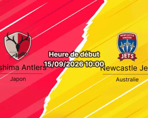 Pronostic Kashima Antlers Newcastle Jets – Stade de Kashima, journée 1 de l'AFC Champions League Elite 2026/2027, 15 septembre 2026