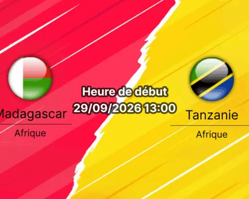 Pronostic Madagascar Tanzanie – Stade d'Honneur de Meknès, 2e journée des éliminatoires de la CAN 2027, 29 septembre 2026