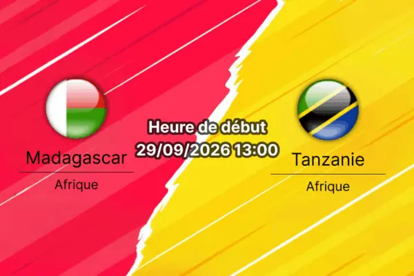 Pronostic Madagascar Tanzanie – Stade d'Honneur de Meknès, 2e journée des éliminatoires de la CAN 2027, 29 septembre 2026