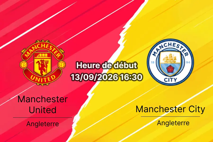 Pronostic Manchester United Manchester City – Old Trafford, Premier League journée 4, 13 septembre 2026