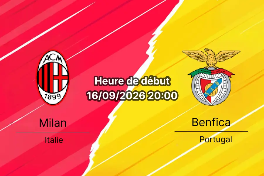 Pronostic Milan Benfica – Stade Giuseppe Meazza San Siro, Europa League tour 1, 16 septembre 2026