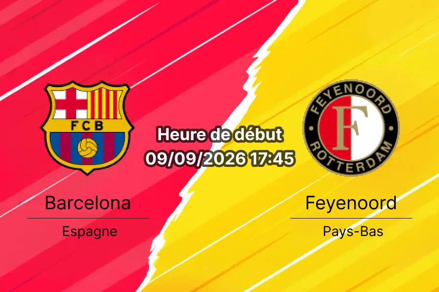 Pronostic Barcelone Feyenoord – Spotify Camp Nou, Ligue des champions 1re journée 9 septembre 2026