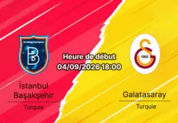 Pronostic Başakşehir Galatasaray – Başakşehir Fatih Terim Stadyumu Istanbul, Süper Lig 4e journée 4 septembre 2026