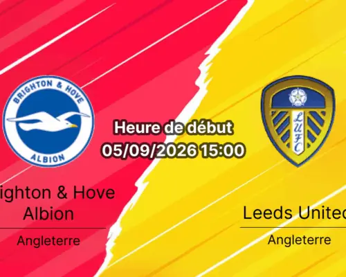 Pronostic Brighton Leeds United – AMEX Stadium, Premier League 3e journée 5 septembre 2026