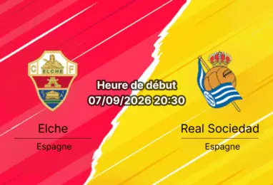 Pronostic Elche Real Sociedad – Estadio Martínez Valero, La Liga 4e journée 7 septembre 2026