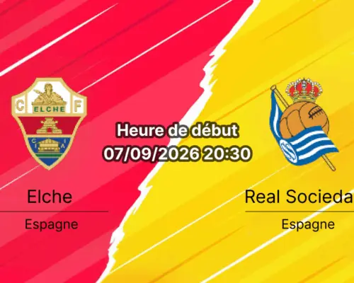 Pronostic Elche Real Sociedad – Estadio Martínez Valero, La Liga 4e journée 7 septembre 2026