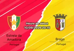 Pronostic Estrela Amadora Braga – Estádio José Gomes, Liga Portugal 10 septembre 2026
