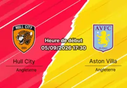 Pronostic Hull City Aston Villa – MKM Stadium Hull, Premier League 3e journée 5 septembre 2026