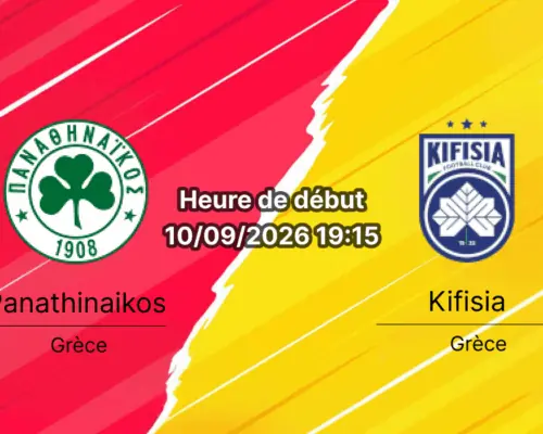 Pronostic Panathinaikos Kifisias – Stade Olympique Spyros Louis, Super League Grèce 10 septembre 2026
