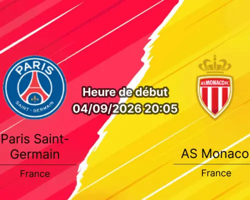 Pronostic PSG Monaco – Parc des Princes Paris, Ligue 1 3e journée 4 septembre 2026