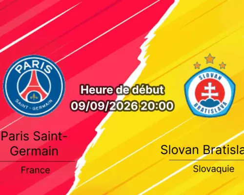Pronostic PSG Slovan Bratislava – Parc des Princes, Ligue des champions 1re journée 9 septembre 2026