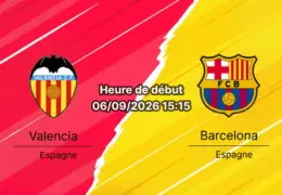 Pronostic Valencia Barcelone – Estadio Mestalla, La Liga 4e journée 6 septembre 2026