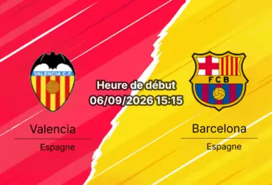 Pronostic Valencia Barcelone – Estadio Mestalla, La Liga 4e journée 6 septembre 2026