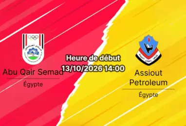 Pronostic Abu Qair Semad Assiout Petroleum – stade de Borg El Arab, Premier League égyptienne, 13 octobre 2026