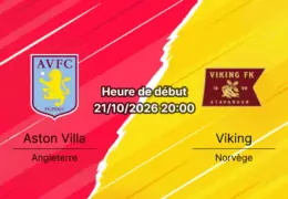 Pronostic Aston Villa Viking FK – Villa Park Birmingham, Ligue des champions UEFA Journée 3, 21 octobre 2026
