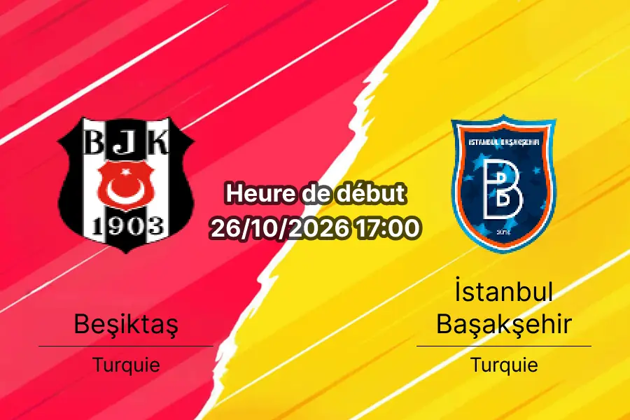 Pronostic Beşiktaş Başakşehir – Vodafone Park, Süper Lig Journée 9, 26 octobre 2026, Istanbul