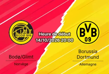 Pronostic Bodø/Glimt Borussia Dortmund – Aspmyra Stadion, Ligue des champions UCL J2, 14 octobre 2026